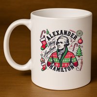 Merry Hamistmas Alexander Hamilton Ugly Christmas Sweater Merry Xmas Funny 11oz C Handle Ceramic Mug