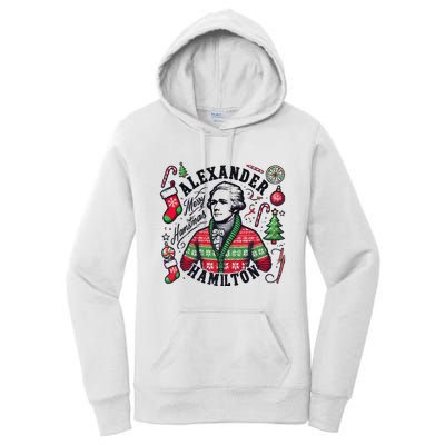 Merry Hamistmas Alexander Hamilton Ugly Christmas Sweater Merry Xmas Funny Women's Pullover Hoodie