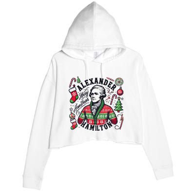 Merry Hamistmas Alexander Hamilton Ugly Christmas Sweater Merry Xmas Funny Crop Fleece Hoodie