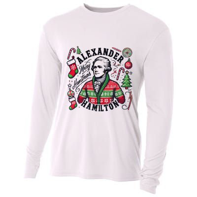 Merry Hamistmas Alexander Hamilton Ugly Christmas Sweater Merry Xmas Funny Cooling Performance Long Sleeve Crew