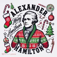 Merry Hamistmas Alexander Hamilton Ugly Christmas Sweater Merry Xmas Funny Premium T-Shirt