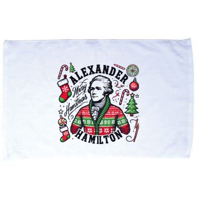 Merry Hamistmas Alexander Hamilton Ugly Christmas Sweater Merry Xmas Funny Microfiber Hand Towel