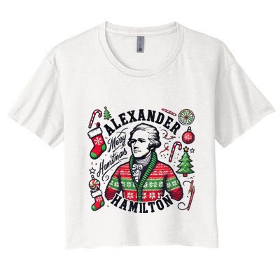 Merry Hamistmas Alexander Hamilton Ugly Christmas Sweater Merry Xmas Funny Crop Top
