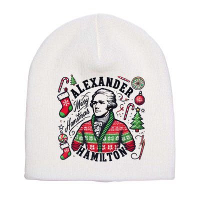 Merry Hamistmas Alexander Hamilton Ugly Christmas Sweater Merry Xmas Funny Short Acrylic Beanie
