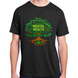 Mental Health Awareness Tree Grreen Ribbon Adult ChromaSoft Performance T-Shirt