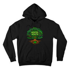 Mental Health Awareness Tree Grreen Ribbon Tall Hoodie