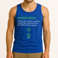 Mental Health Awareness Month Semicolon Definition Green Funny Gift Tank Top