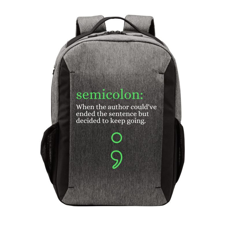 Mental Health Awareness Month Semicolon Definition Green Funny Gift Vector Backpack
