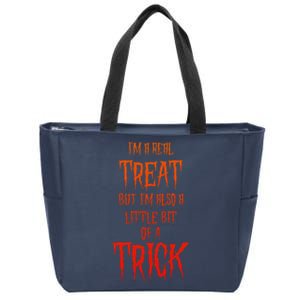 Mischievous Halloween A Real Treat But Also A Trick Zip Tote Bag