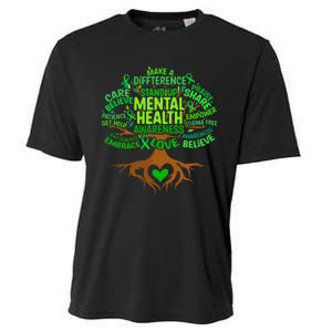 Mental Health Awareness Tree Drawing Word Cooling Performance Crew T-Shirt