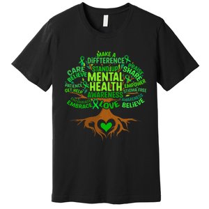 Mental Health Awareness Tree Drawing Word Premium T-Shirt