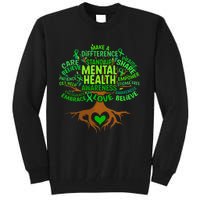 Mental Health Awareness Tree Drawing Word Tall Sweatshirt