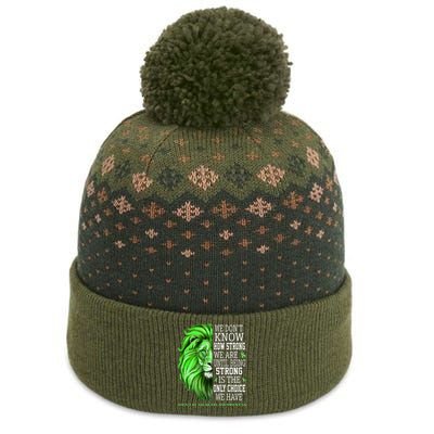 Mental Health Awareness We Wear Green Mh Ribbon Lion The Baniff Cuffed Pom Beanie