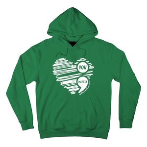 Mental Health Awareness Heart Wear Green Fortal Health Hoodie