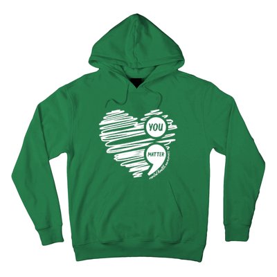 Mental Health Awareness Heart Wear Green Fortal Health Hoodie