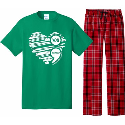 Mental Health Awareness Heart Wear Green Fortal Health Pajama Set