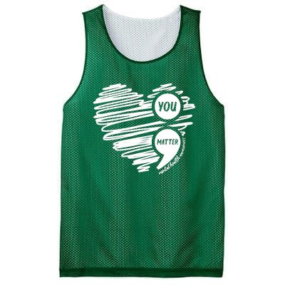 Mental Health Awareness Heart Wear Green Fortal Health Mesh Reversible Basketball Jersey Tank