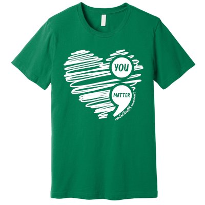 Mental Health Awareness Heart Wear Green Fortal Health Premium T-Shirt