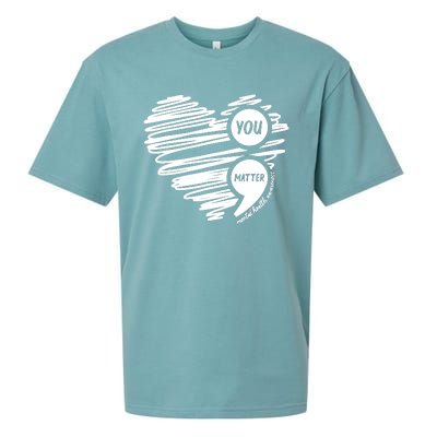 Mental Health Awareness Heart Wear Green Fortal Health Sueded Cloud Jersey T-Shirt