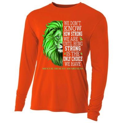 Mental Health Awareness We Wear Green Mh Ribbon Lion Cooling Performance Long Sleeve Crew