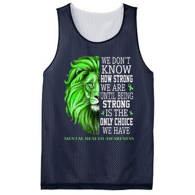 Mental Health Awareness We Wear Green Mh Ribbon Lion Mesh Reversible Basketball Jersey Tank