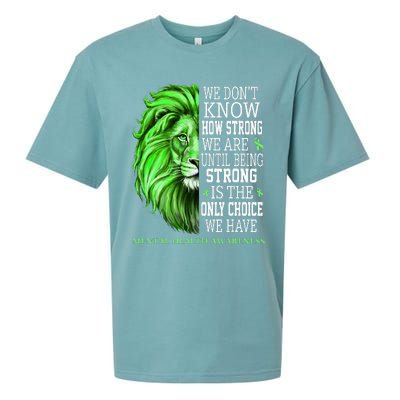 Mental Health Awareness We Wear Green Mh Ribbon Lion Sueded Cloud Jersey T-Shirt