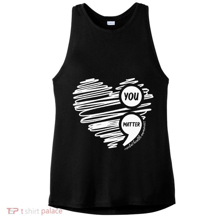 Mental Health Awareness Heart Wear Green For Mental Health Ladies PosiCharge Tri-Blend Wicking Tank