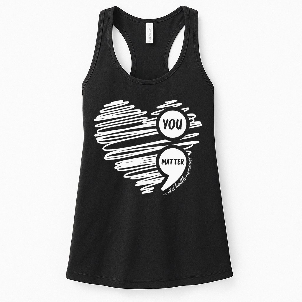 Mental Health Awareness Heart Wear Green For Mental Health Womens Tank Top