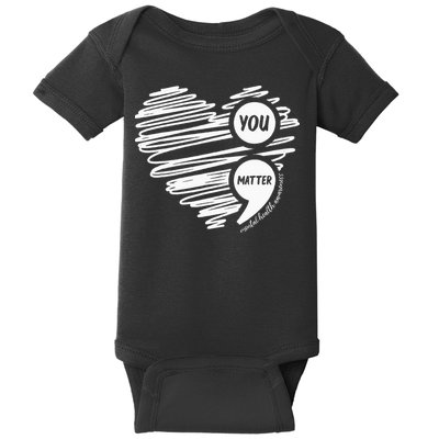 Mental Health Awareness Heart Wear Green For Mental Health Baby Bodysuit