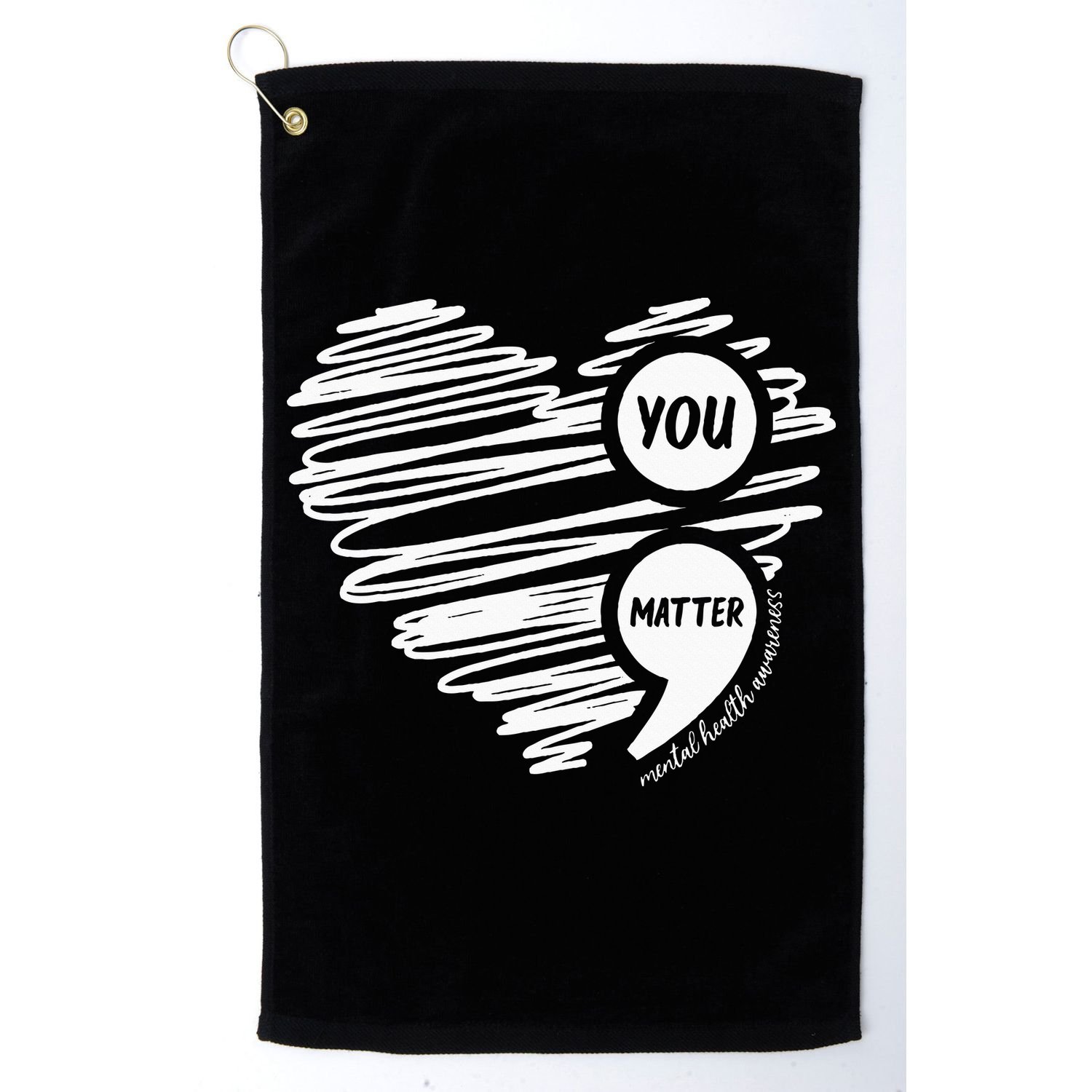 Mental Health Awareness Heart Wear Green For Mental Health Golf Towel
