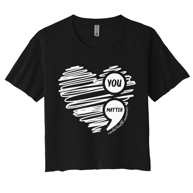 Mental Health Awareness Heart Wear Green For Mental Health Crop Top