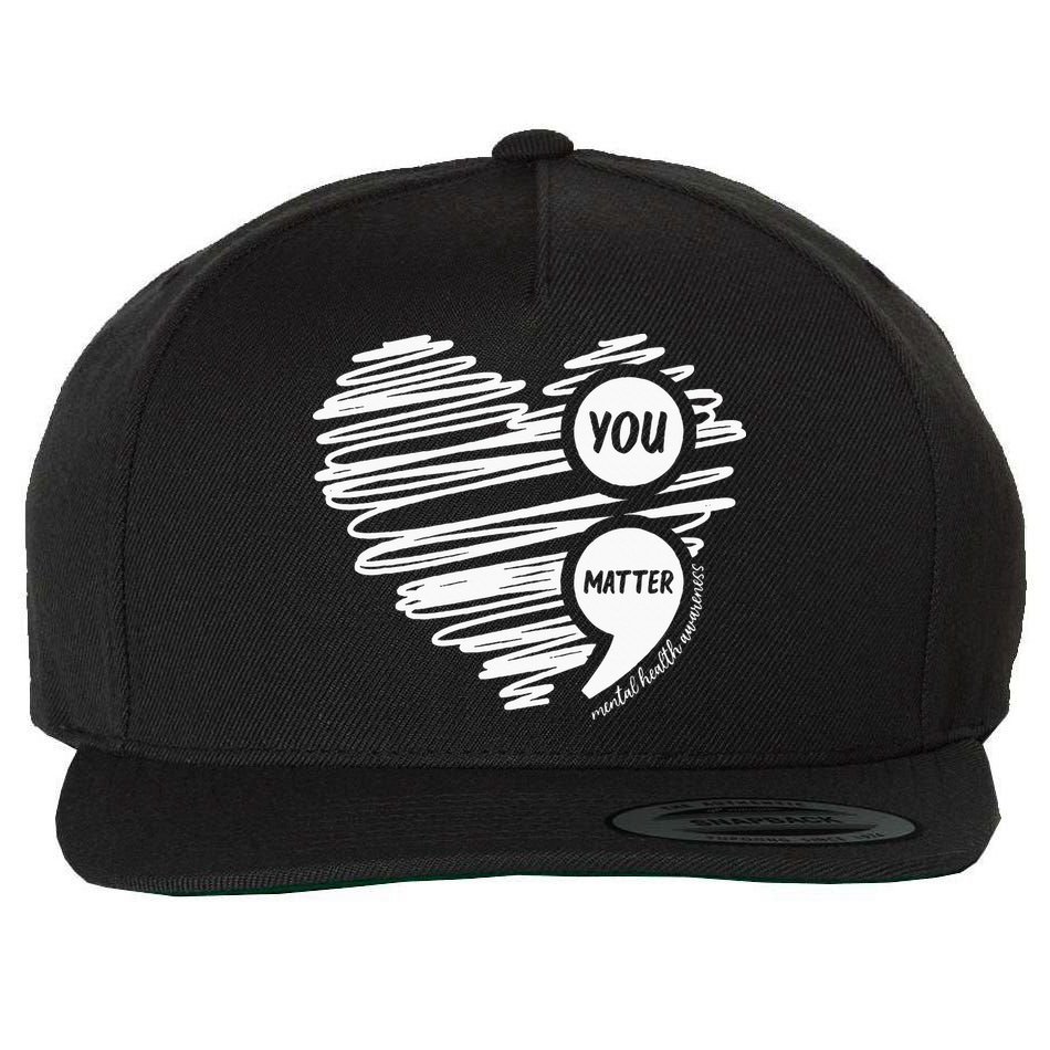 Mental Health Awareness Heart Wear Green For Mental Health Wool Snapback Cap