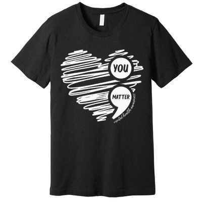 Mental Health Awareness Heart Wear Green For Mental Health Premium T-Shirt