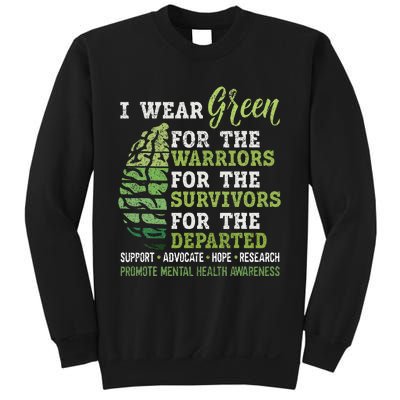 Mental Health Awareness Matters Support I Wear Green Sweatshirt