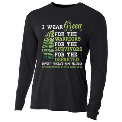 Mental Health Awareness Matters Support I Wear Green Cooling Performance Long Sleeve Crew