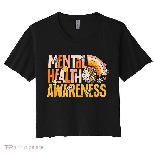 Mental Health Awareness Mental Illness Brain Therapist Crop Top