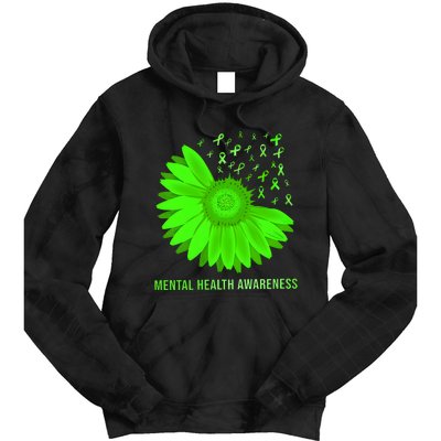 Mental Health Awareness In May We Wear Green Tie Dye Hoodie