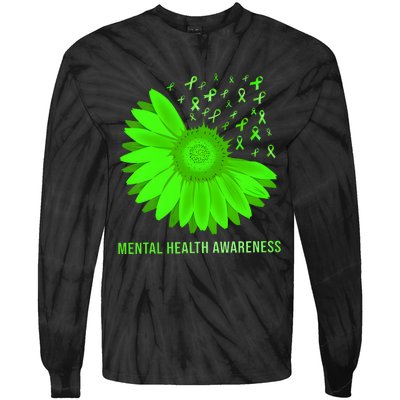 Mental Health Awareness In May We Wear Green Tie-Dye Long Sleeve Shirt