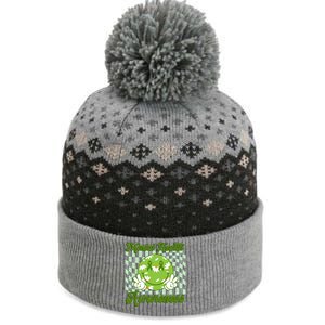 Mental Health Awareness Smile Face Groovy The Baniff Cuffed Pom Beanie