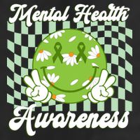 Mental Health Awareness Smile Face Groovy Garment-Dyed Heavyweight T-Shirt