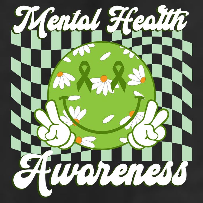 Mental Health Awareness Smile Face Groovy Garment-Dyed Heavyweight T-Shirt