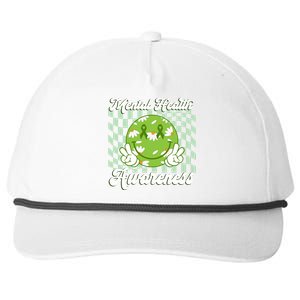 Mental Health Awareness Smile Face Groovy Snapback Five-Panel Rope Hat