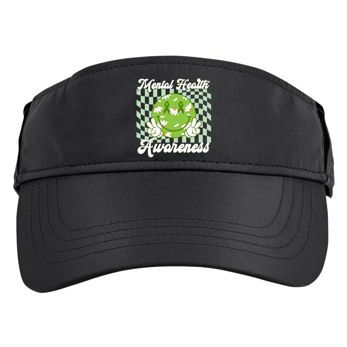 Mental Health Awareness Smile Face Groovy Adult Drive Performance Visor