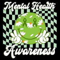 Mental Health Awareness Smile Face Groovy Drawstring Bag