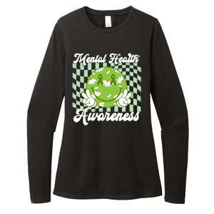 Mental Health Awareness Smile Face Groovy Womens CVC Long Sleeve Shirt