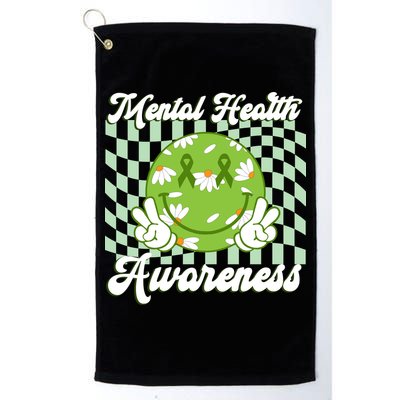 Mental Health Awareness Smile Face Groovy Golf Towel