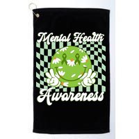 Mental Health Awareness Smile Face Groovy Golf Towel