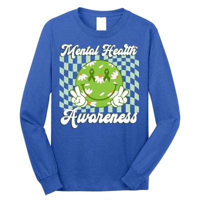 Mental Health Awareness Smile Face Groovy Long Sleeve Shirt