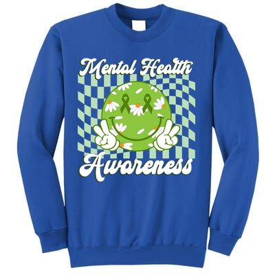 Mental Health Awareness Smile Face Groovy Sweatshirt