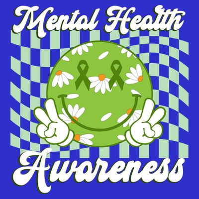 Mental Health Awareness Smile Face Groovy T-Shirt